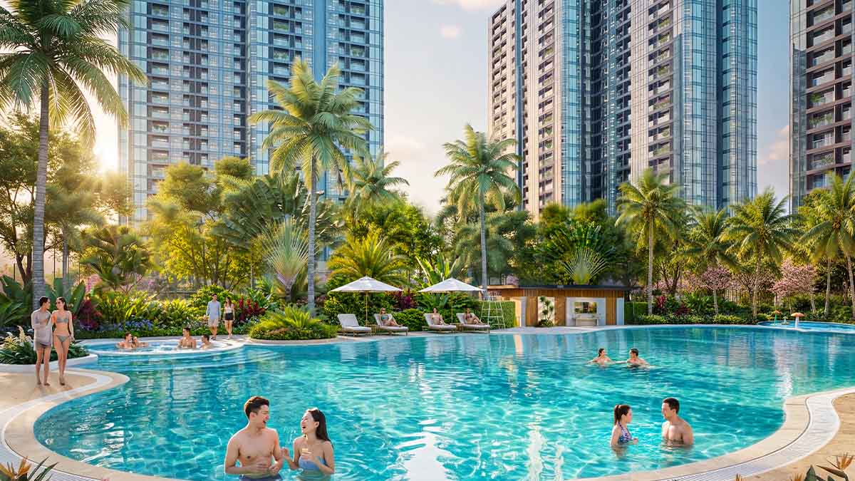 Bể bơi Resort 1.000m²